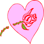 Heart & Rose 3 Clip Art