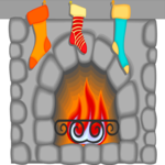 Stockings on Mantle 5 Clip Art