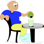 Pouring a Drink Clip Art