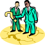 Businessmen with Questions Clip Art