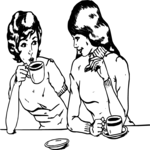 Women Drinking Coffee Clip Art