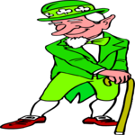 Leprechaun with Cane 1 Clip Art