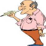Man with Paper Airplane Clip Art