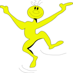 Yellow Dude Jumping Clip Art