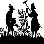 Silhouettes, Gardening Clip Art