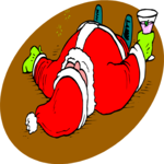 Santa - Passed Out Clip Art