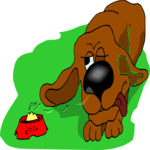 Dog Sniffing Food Clip Art