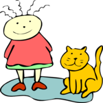 Cat & Child 03 Clip Art