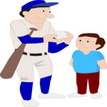 Baseball Player & Fan Clip Art