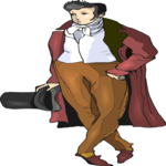 Man with Top Hat Clip Art