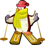 Skier - Penguin 1 Clip Art