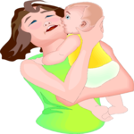 Child with Mother 3 Clip Art