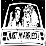 Just Married Car 6 Clip Art