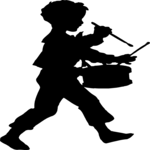 Silhouettes, Boy Drumming Clip Art