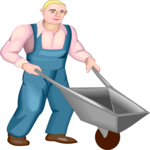 Farmer & Wheelbarrow Clip Art