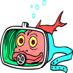 Fish with Mask Clip Art