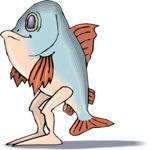 Fish with Legs Clip Art