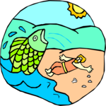 Jonah & Whale 2 Clip Art