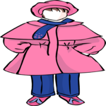 Girl in Coat 4 Clip Art