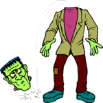 Frankenstein - Losing Head Clip Art