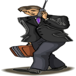 Businessman on Cellular 8 Clip Art