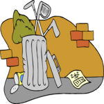 Golf Clubs in Trash Clip Art