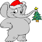 Elephant & Tree Clip Art