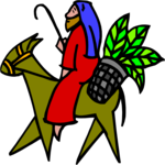 Man on Donkey 2 Clip Art