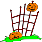 Pumpkins & Stakes Clip Art