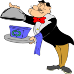 Recycling - Waiter Clip Art