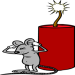 Firecracker & Mouse Clip Art