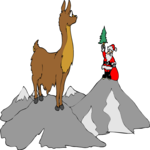 Santa & Llama Clip Art