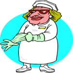 Nurse with Gloves Clip Art