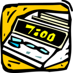 Digital Alarm - 07 o'Clock Clip Art