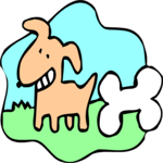 Dog with Bone 25 Clip Art