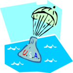 Space Capsule Landing 1 Clip Art