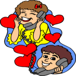 Couple on Phone Clip Art