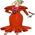 Woman in Dress 65 Clip Art