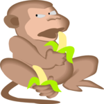 Monkey with Bananas Clip Art