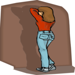 Girl Facing Wall Clip Art