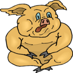 Pig - Surprised Clip Art