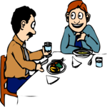 Dining with Friend 1 Clip Art
