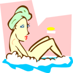 Woman Bathing 1 Clip Art