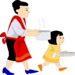 Child Cooking with Mom 1 Clip Art