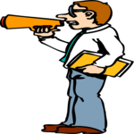 Teacher with Megaphone Clip Art