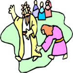 Women Touching Jesus' Hem Clip Art