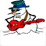 Snowman & Guitar Clip Art