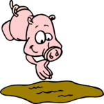 Pig in Mud 4 Clip Art