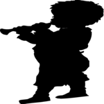 Silhouettes, Boy Playing Instrument