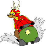 Reindeer on Snowmobile 2 Clip Art
